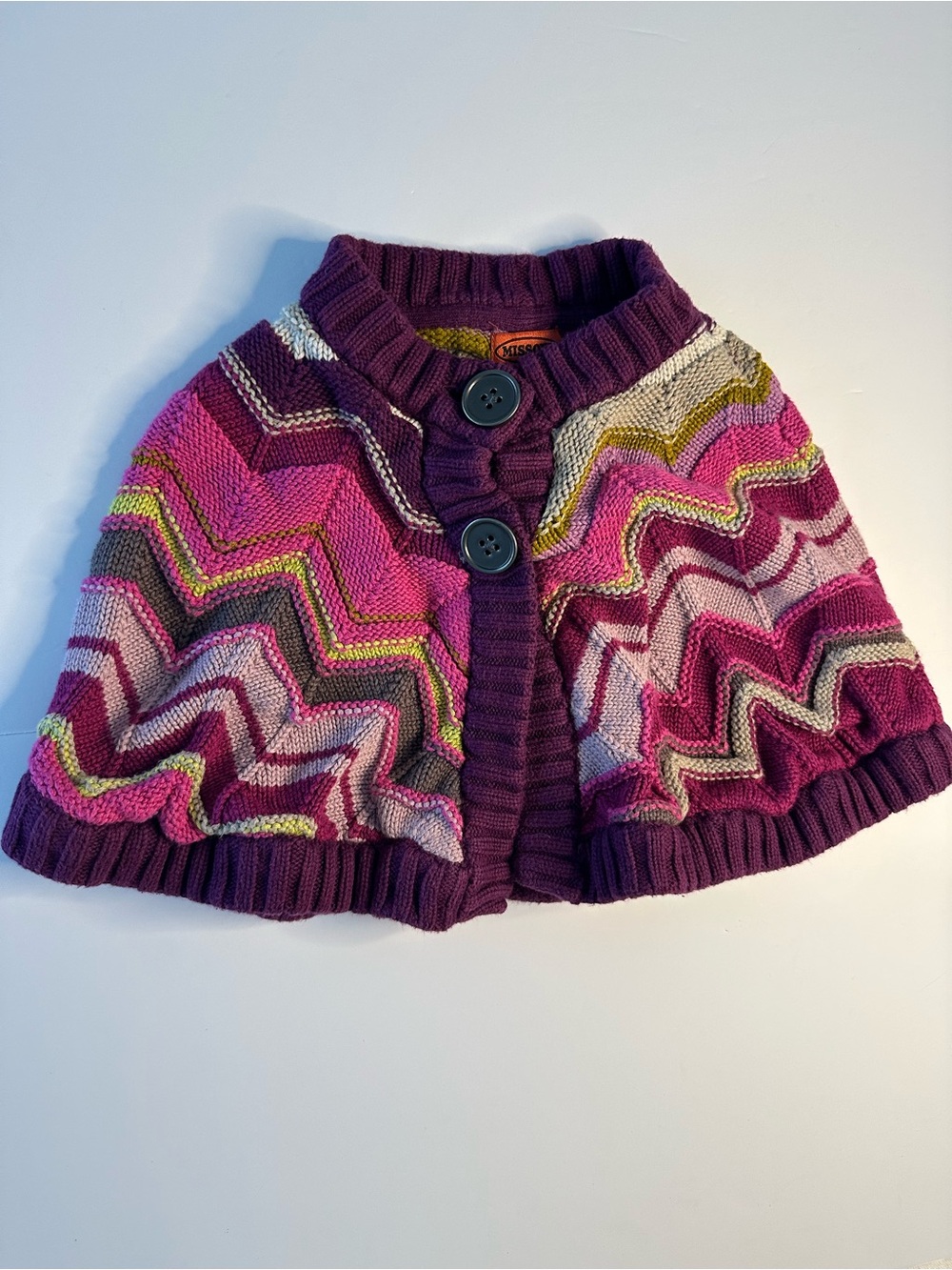Missoni for Target Girls' Zig Zag Chevron Stripe Knit Poncho XS